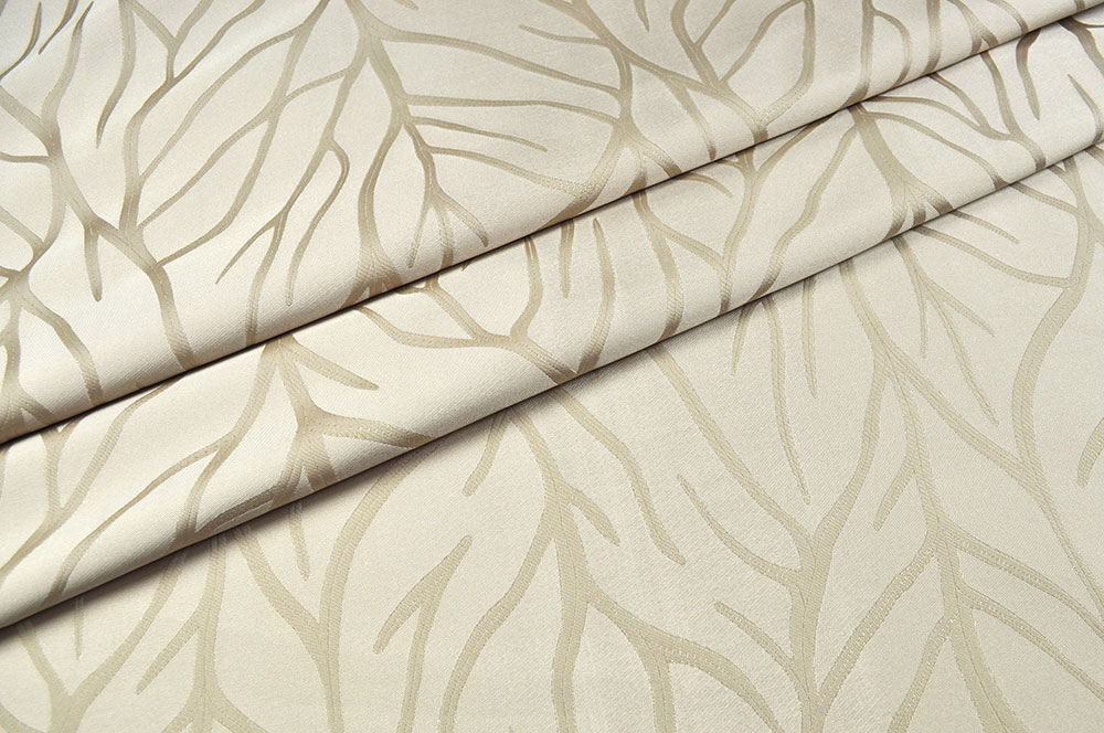 Dekostoff Jacquard - Leaves - Sand 