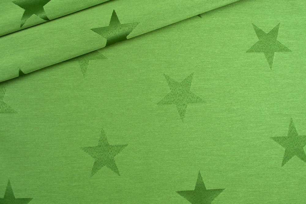 Sternenglanz - Dekostoff Jacquard - Hellgrün/Grün 