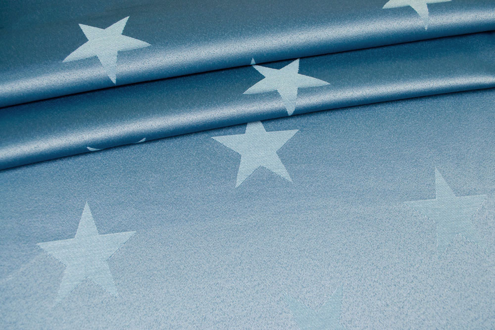 Sternenglanz - Dekostoff Jacquard - Blau/Hellblau 