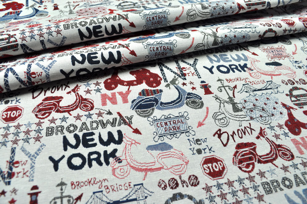Dekostoff Jacquard - New York Scooter 