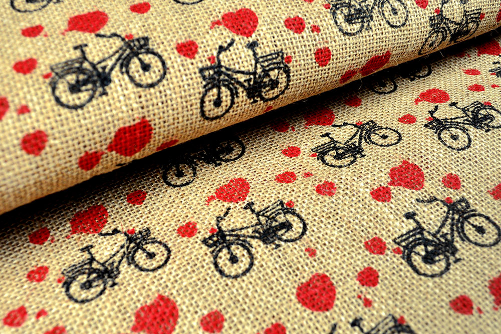 Jute bedruckt - Fahrradliebe 