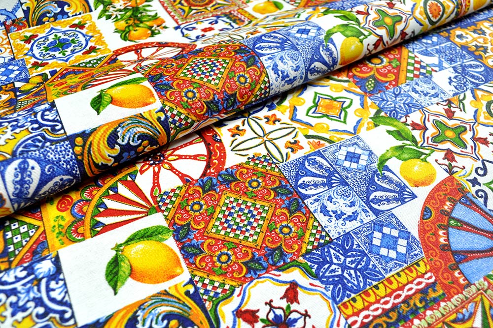 Deko-Outdoorstoff - Majolika Limone 