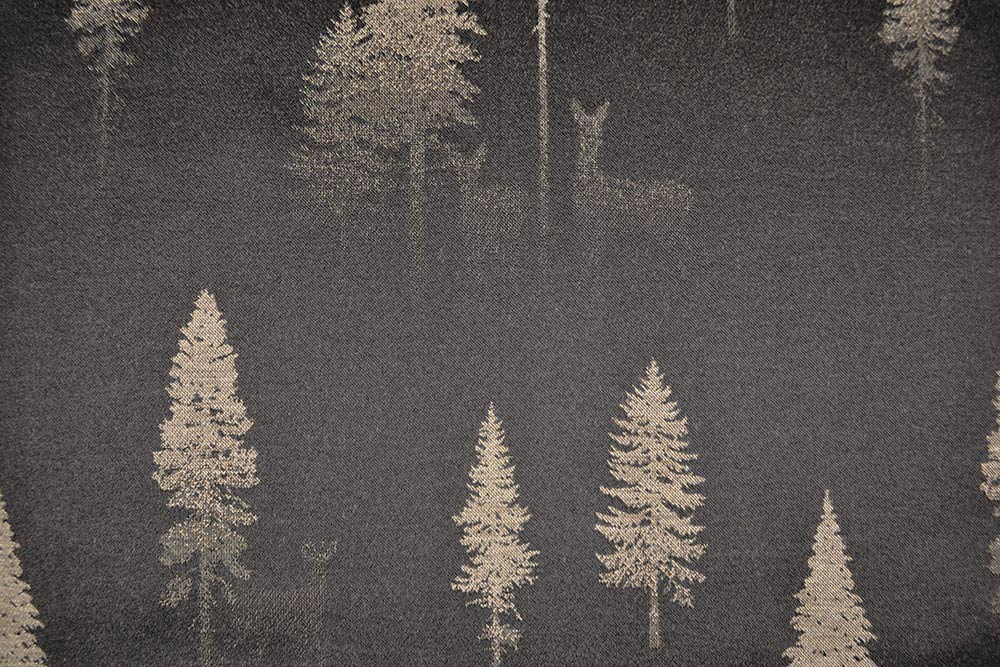 Dekostoff Jacquard - zweiseitig - Rehe im Wald - Braun/Hellbraun 