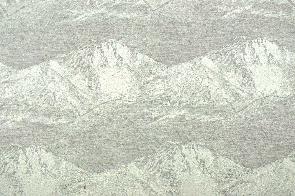 Dekostoff Jacquard - zweiseitig - Alpenblick - Creme/Grau 