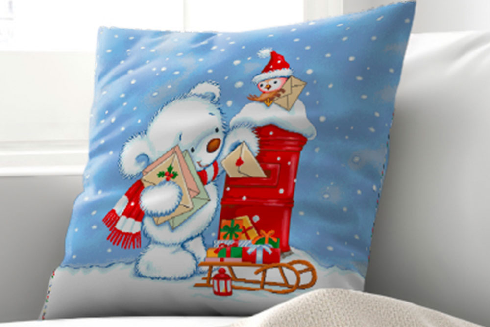 Gobelin-Kissenpanel - Knuddeliger Teddy 