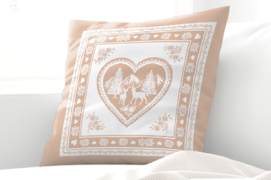 Gobelin-Kissenpanel - Landhaus Herzen 