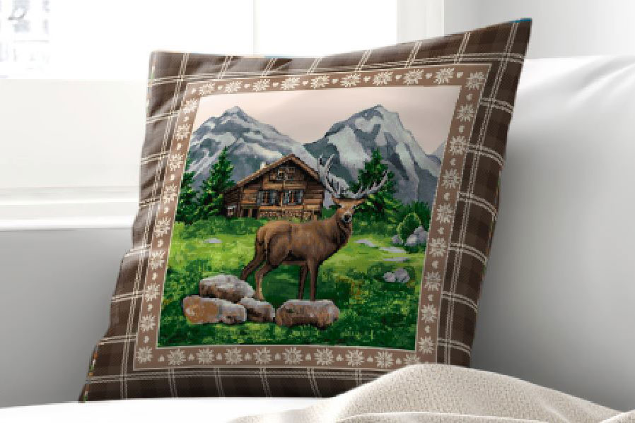 Gobelin-Kissenpanel - Landhaus Hirsch 
