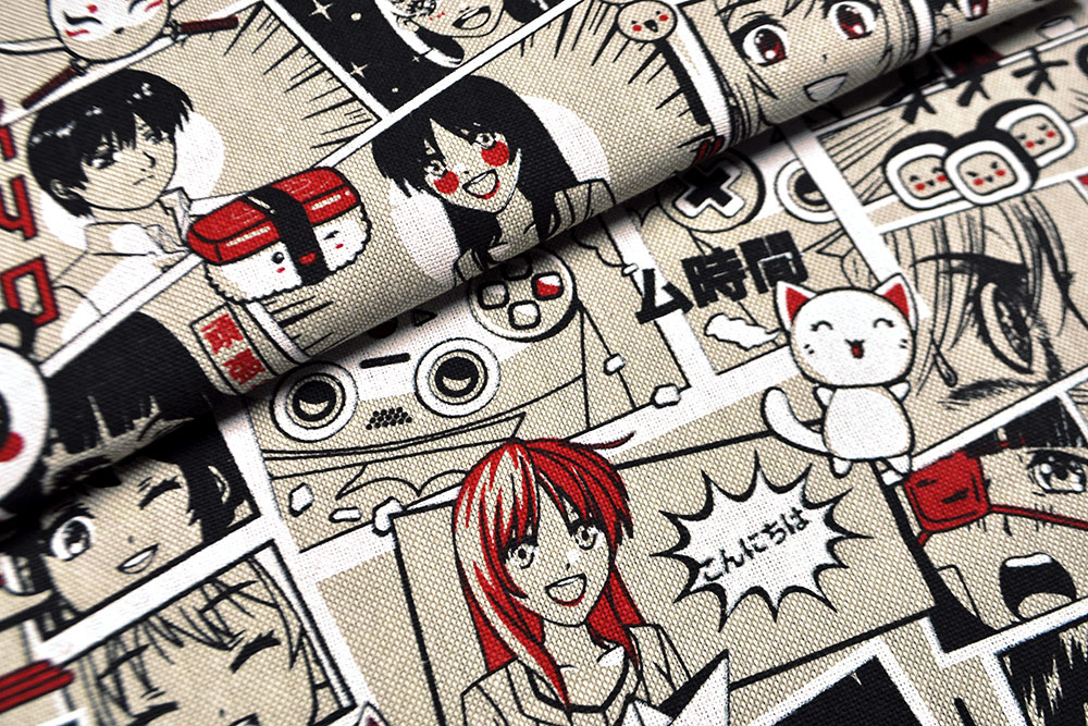 Dekostoff Leinenoptik - Manga 