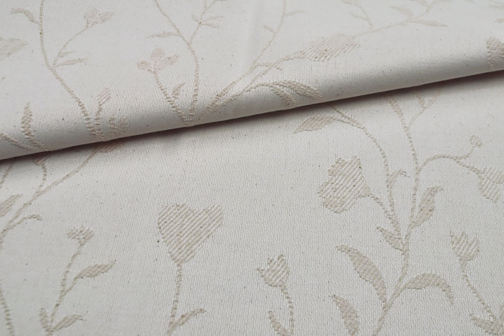 Dekostoff Jacquard Nature - Blütenranken 
