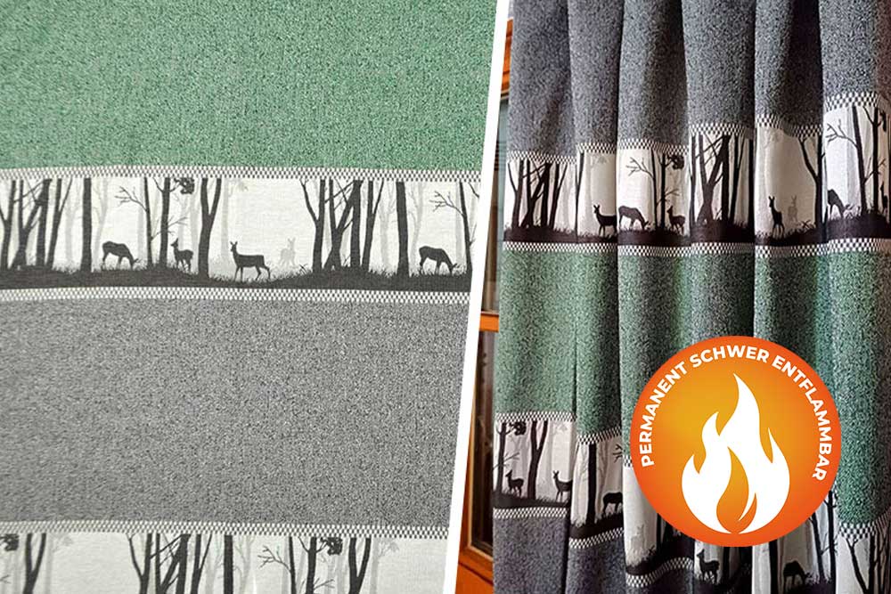 Dekostoff Jacquard - Rehwald - permanent schwer entflammbar 