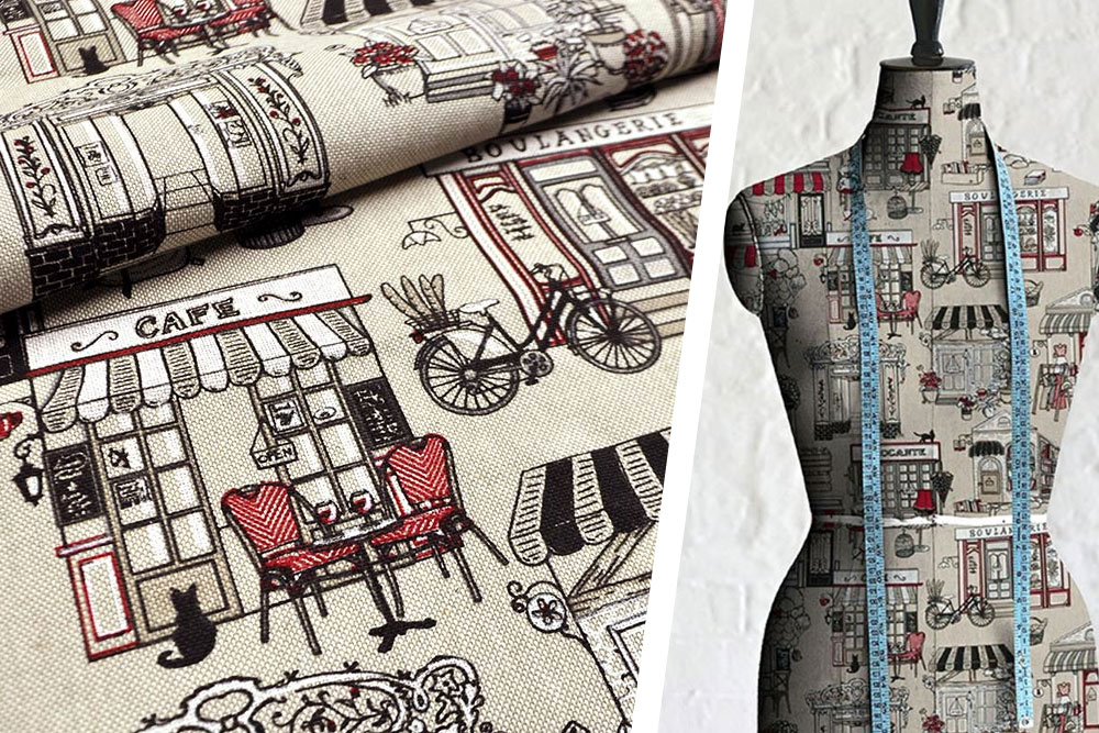 Dekostoff Leinenoptik - Cafe Francais 