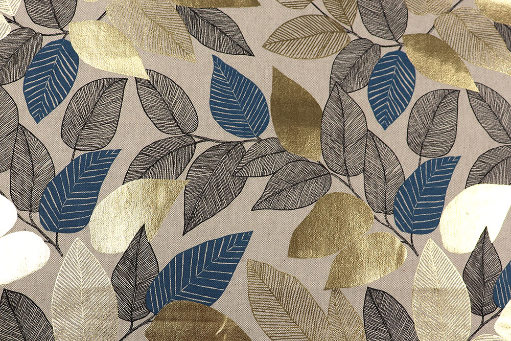 Dekostoff Premium-Glanz - Golden Leaves 
