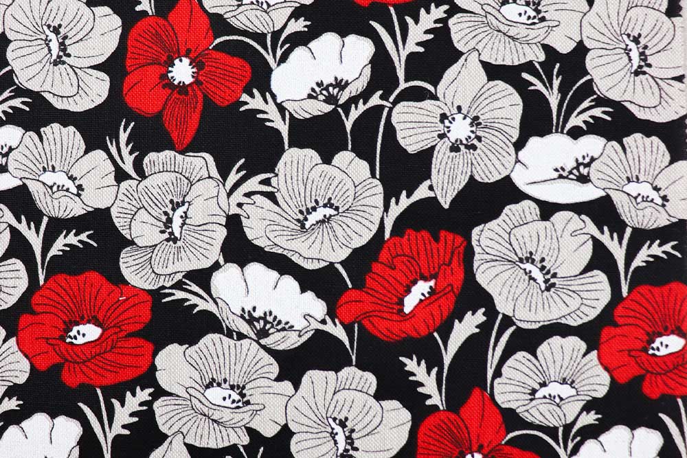 Dekostoff Leinenoptik - Mohnzauber 