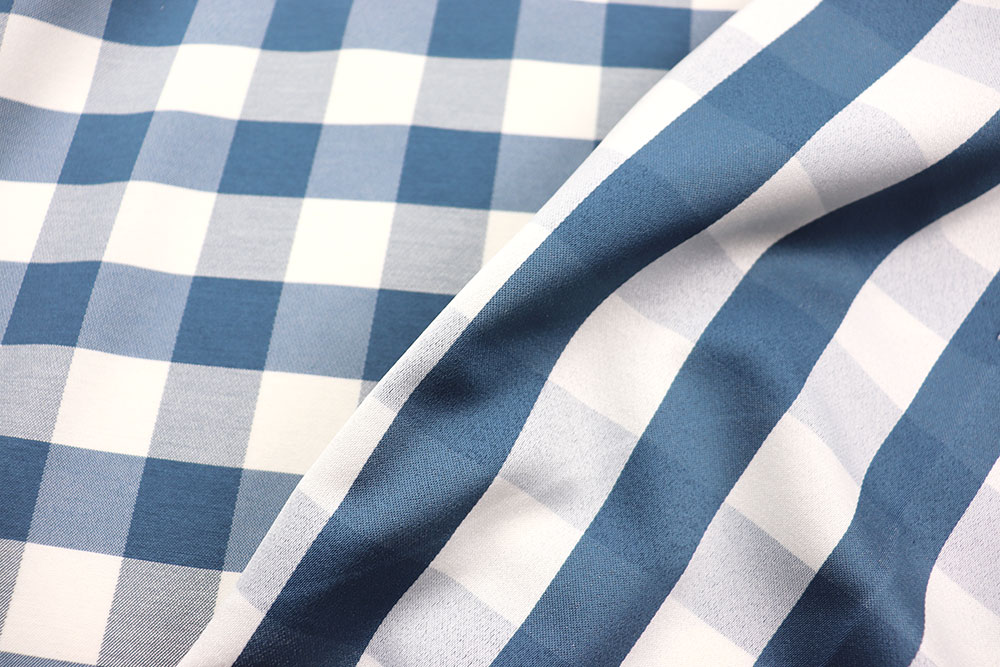 Dekostoff Jacquard beidseitig - Karo - Blau 