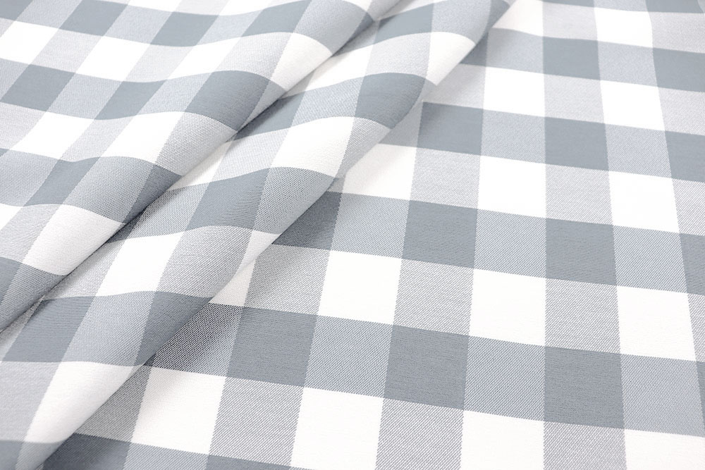 Dekostoff Jacquard beidseitig - Karo - Hellgrau 