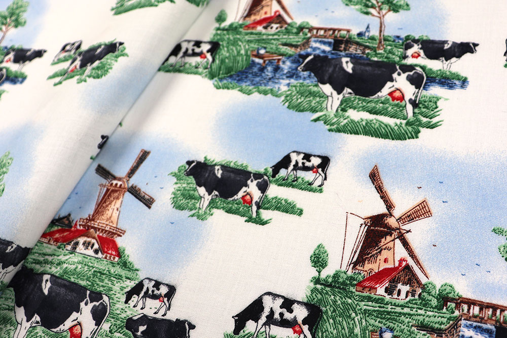 Baumwollstoff - Kuhweide 