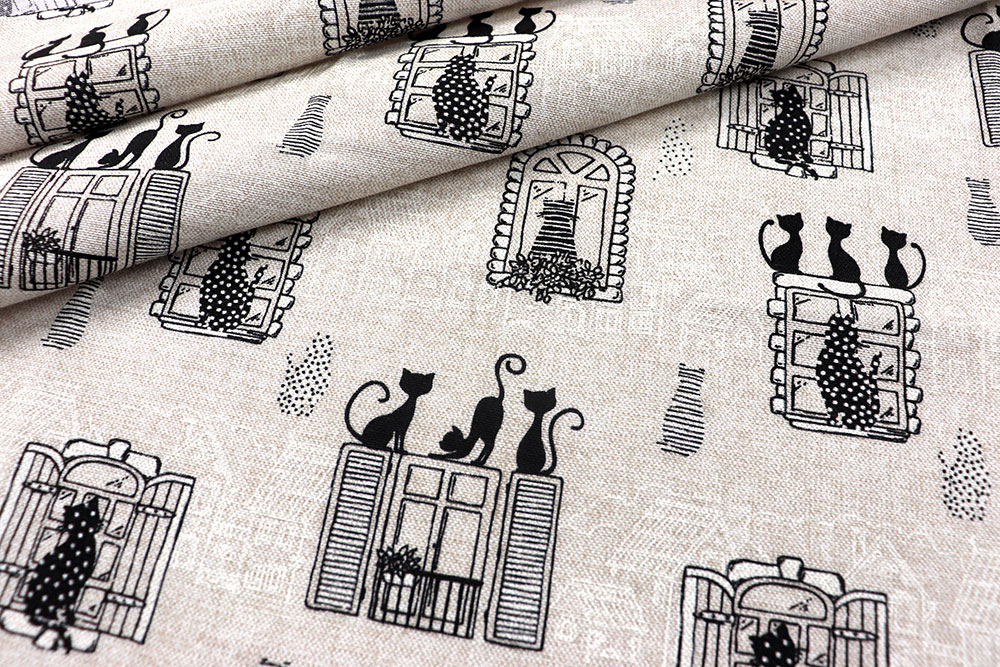 Dekostoff - Katzen daheim 