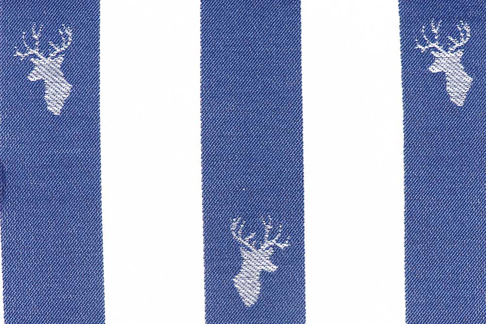 Dekostoff Jacquard - Hirsch-Streifen - Blau 