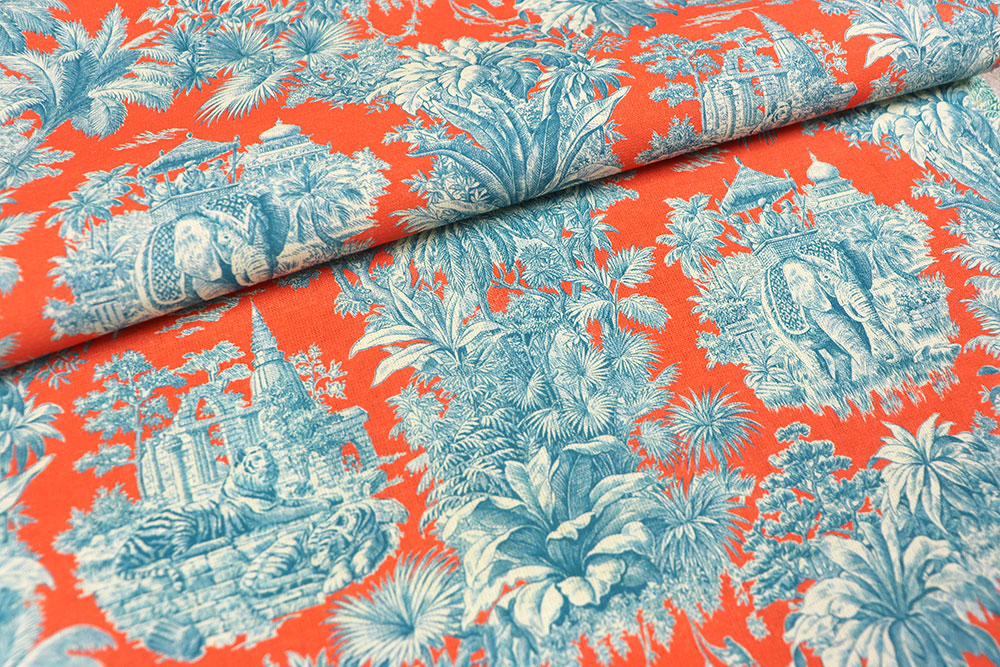 Baumwollstoff - Toile de Jouy - Mayani Terra 