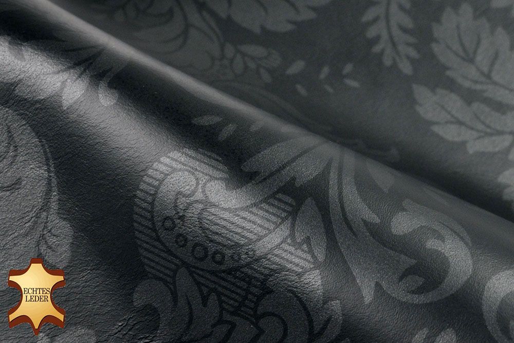 Echtleder - Ornamente - ganze Haut Schwarz