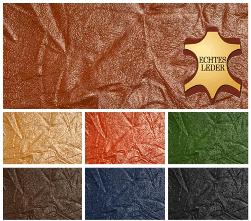 Echtleder geprägt - Knitteroptik - ganze Haut 