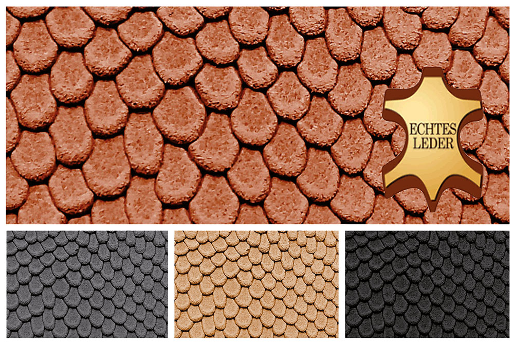 Echtleder-Stück - Viper-Prägung - Croupon 