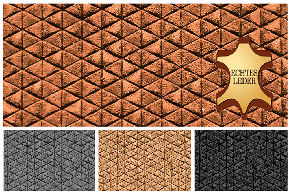 Echtleder-Stück - Geo-Prägung - Croupon 