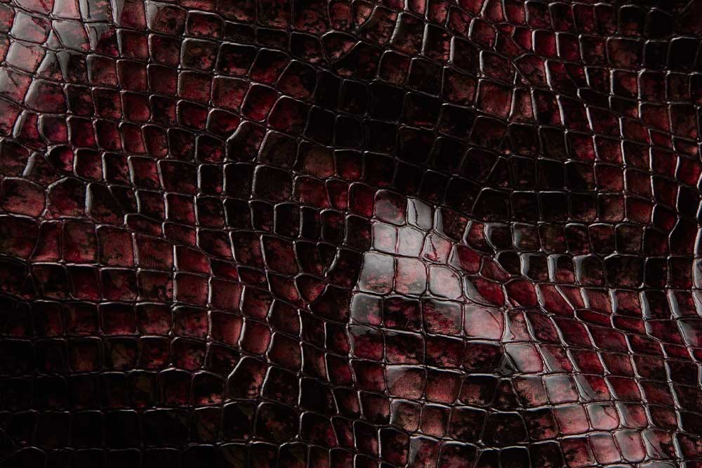 Kalbsleder Premium - Croco Gloss - Bordeaux 