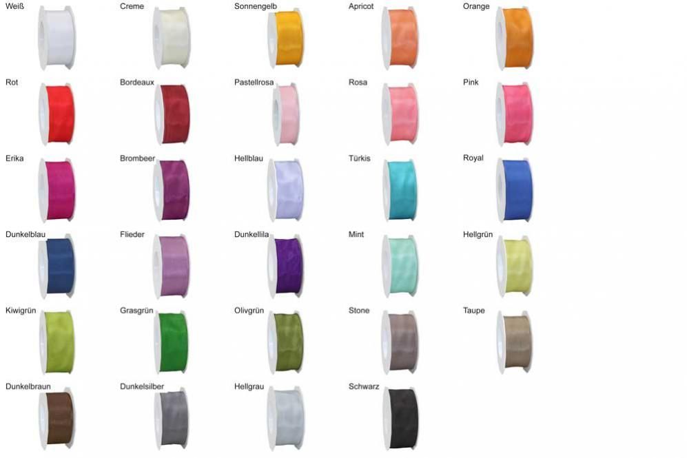 Drahtkantenband Rosanna - 25 mm - 20 Meter 