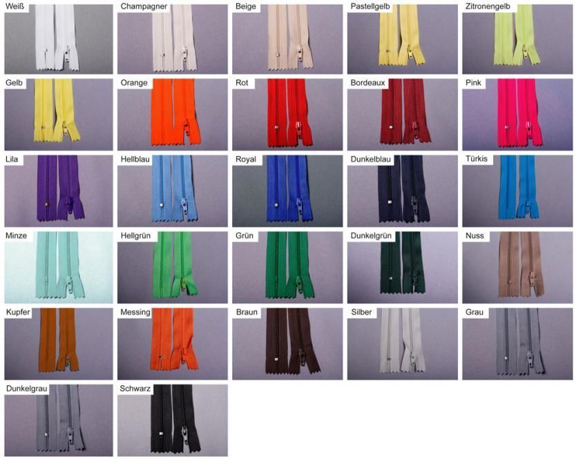 Kunststoff-Reißverschluss nicht teilbar - 18 cm 