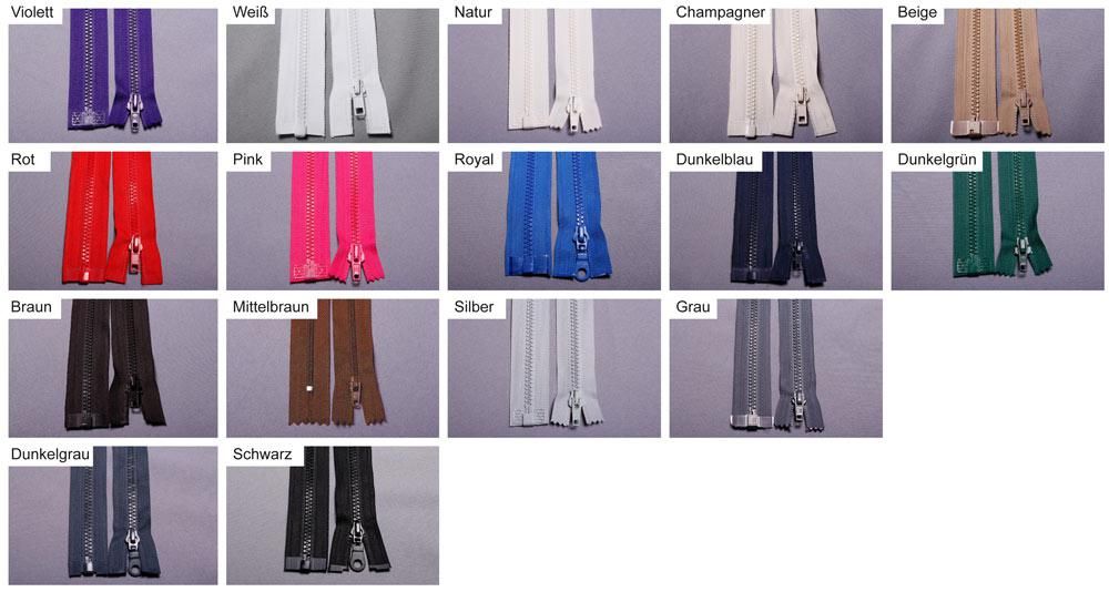 Kunststoff-Reißverschluss teilbar - 30 cm 