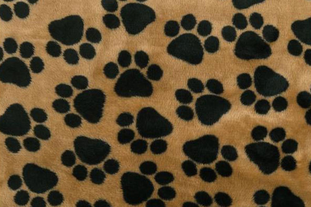 Fleece-Stoff - Pfötchen Flausch - Beige 