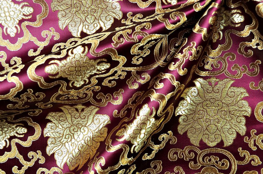 China-Seidenimitat - Ornament - Bordeaux 