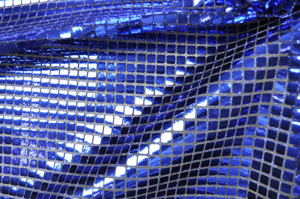 Paillettenstoff Quadro - Royal 