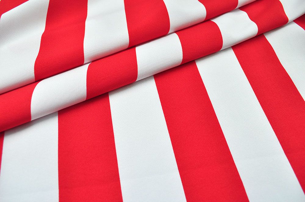 Universalstoff - Streifen breit - Rot/Weiß 