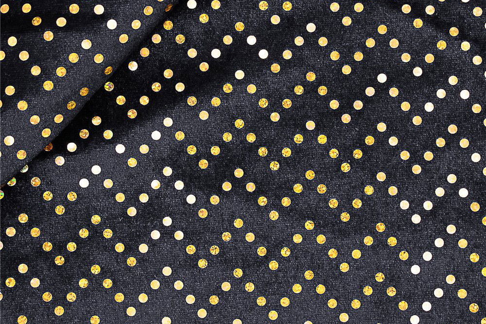 Goldpailletten Pannesamt - Schwarz 