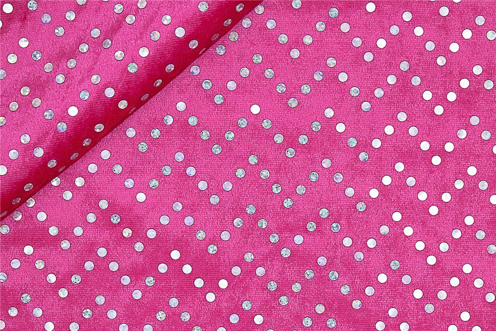 Silberpailletten Pannesamt - Pink 