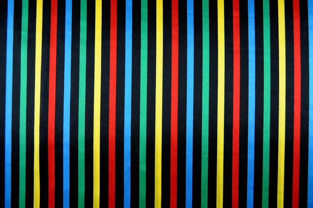 Satin Streifen - Schwarz/Bunt 
