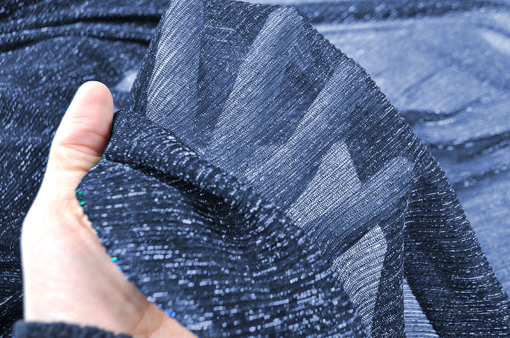 Glitzer-Chiffon - Nachtblau 