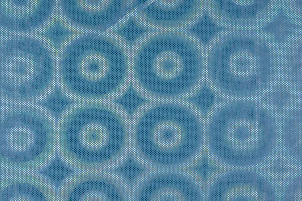 Tanzkleiderstoff Hologramm - Trippy Circles - Aqua 