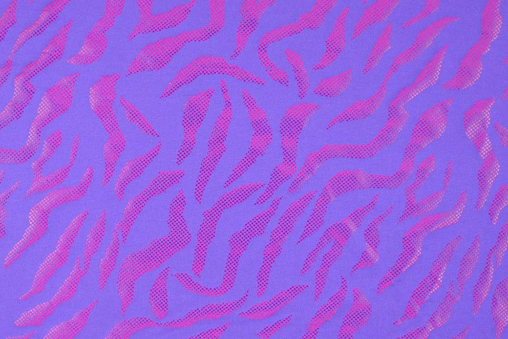 Tanzkleiderstoff Hologramm - Crazy Cat - Purple 