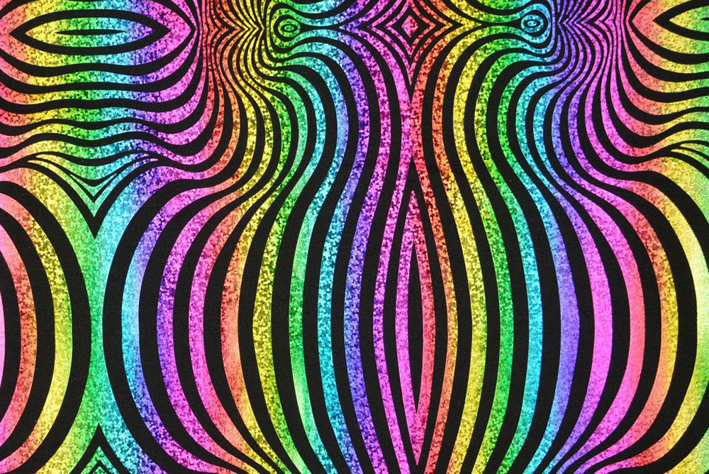 Tanzkleiderstoff Hologramm - Trippy Rainbow 