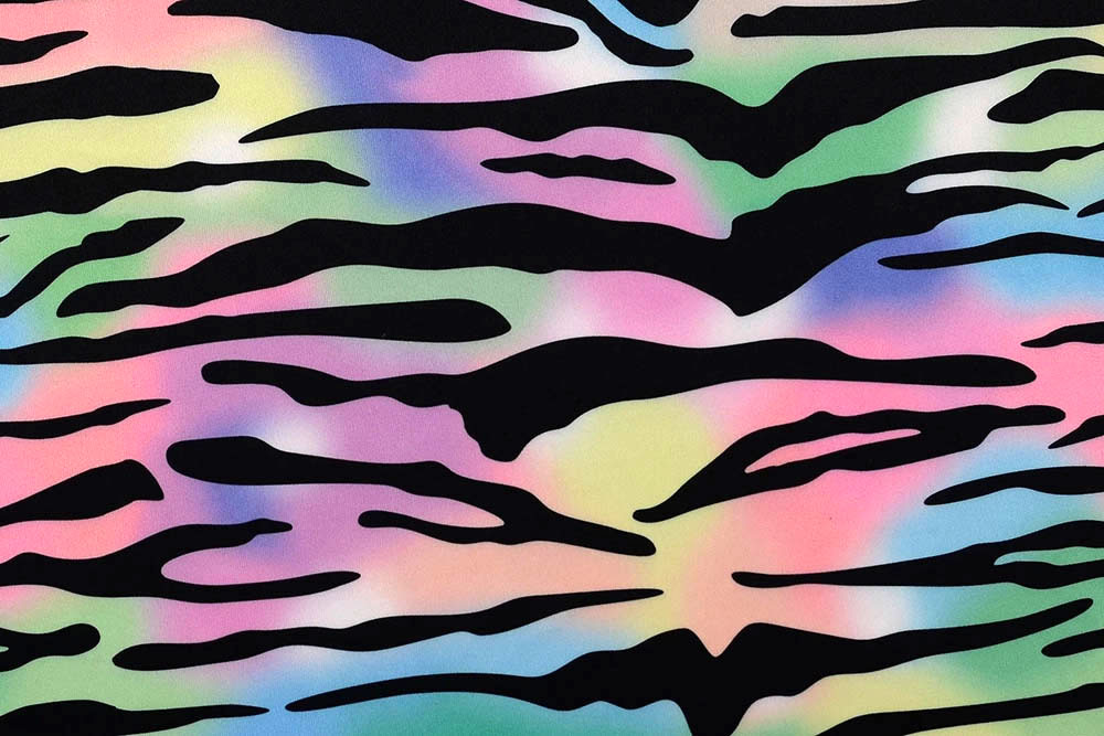 Polyesterjersey - Buntes Zebra 