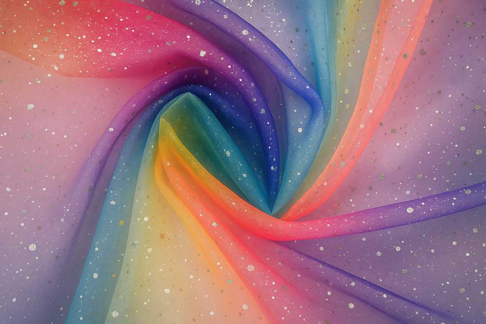 Organza - Glitzer Regenbogen 