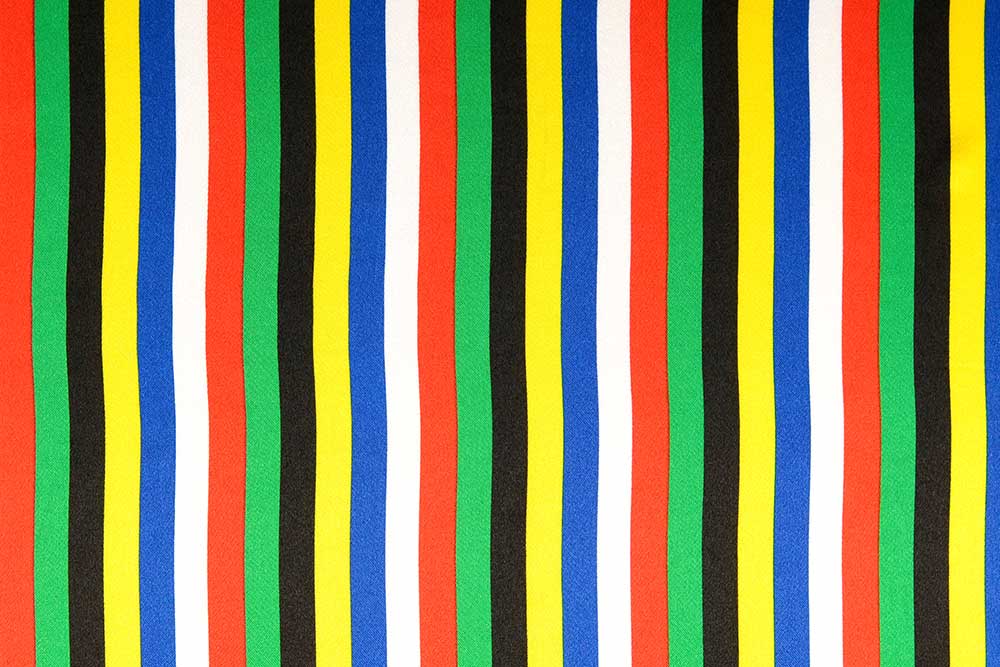 Satin - Streifen - Weiß/Bunt 