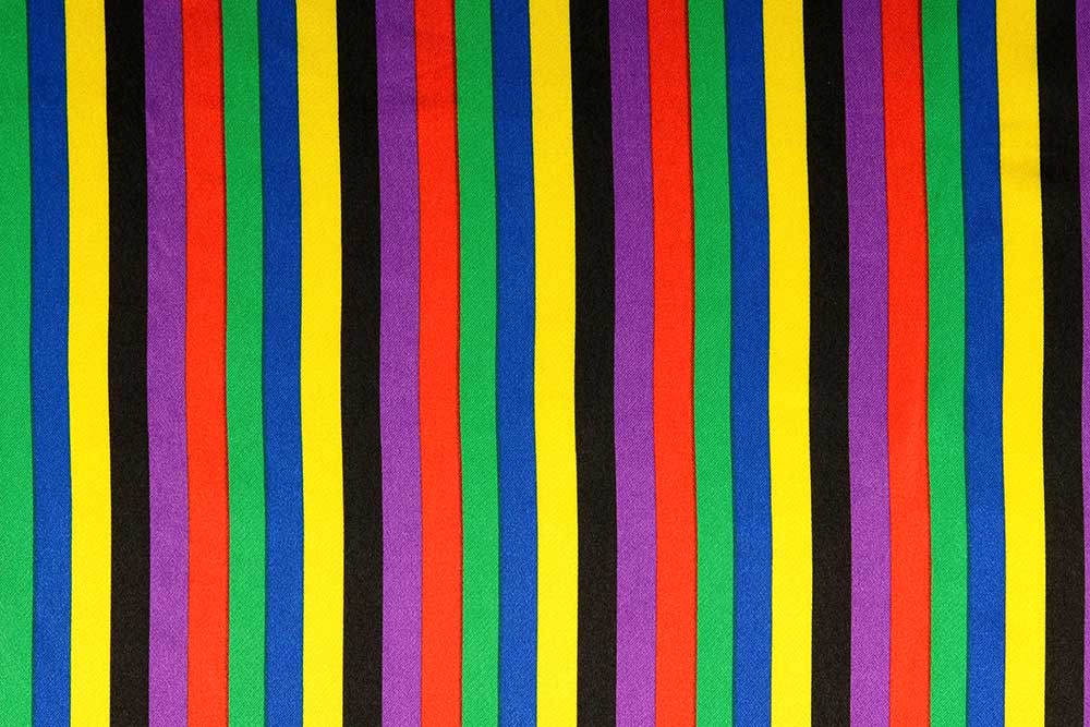 Satin - Streifen - Schwarz/Bunt 