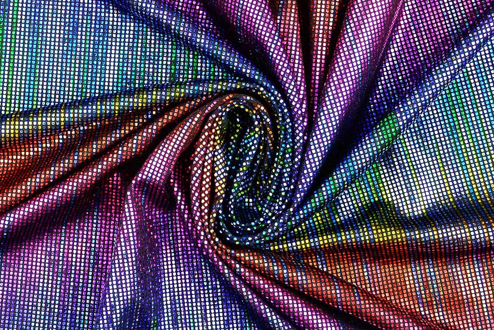 Tanzkleiderstoff Hologramm - Rainbow Matrix 