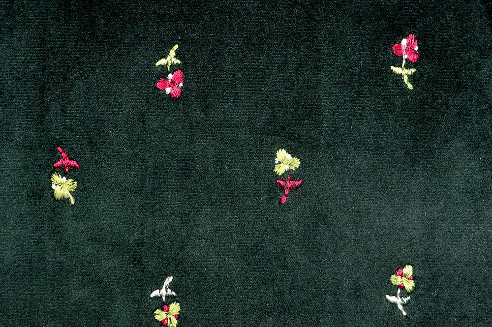 Samt bestickt - Blümchen 