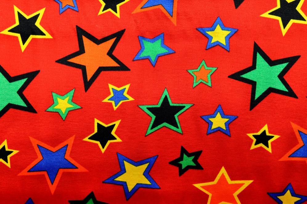 Kettsatin - Baumwolle/Viskose - Stars - Rot 