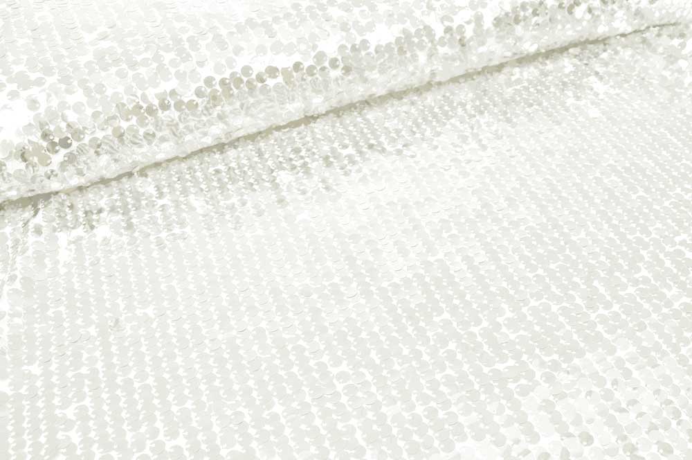 Pailletten-Stoff XL - Weiß 